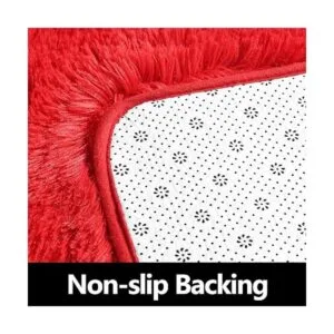 FlyDOIT Alfombra redonda roja para dormitorio alfombras_3