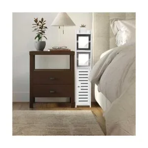 TUOXINEM Armario de almacenamiento de baño pequeño con_5