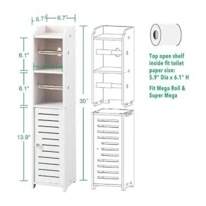 TUOXINEM Armario de almacenamiento de baño pequeño con_6