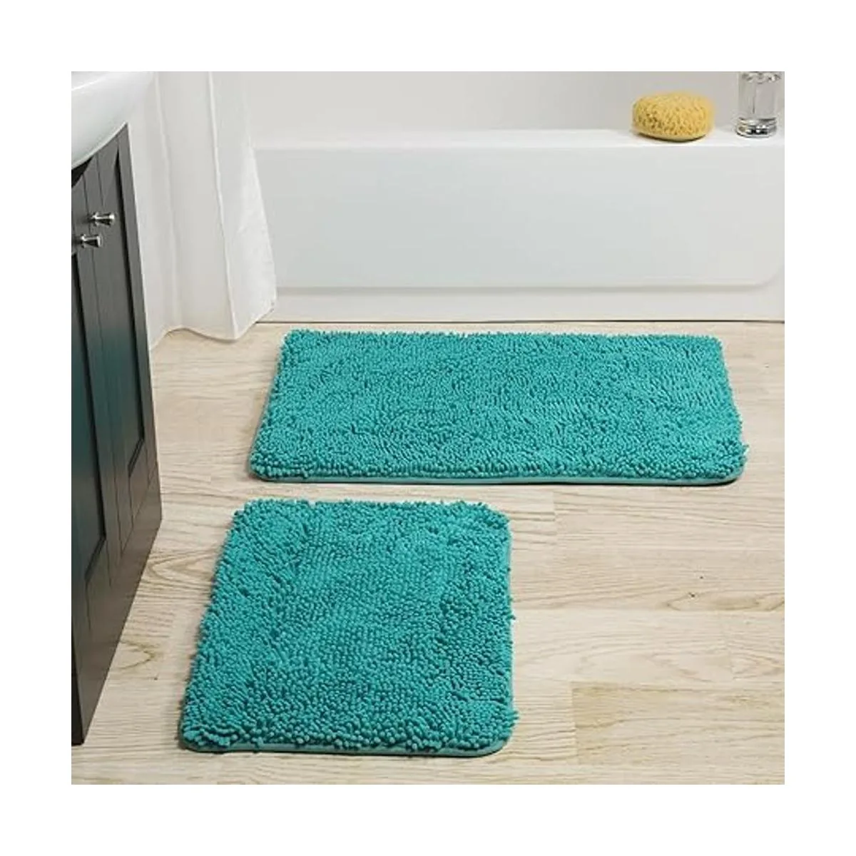 Lavish Home 2 alfombrillas de baño de espuma viscoelástica_6