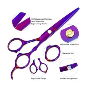 Juego de tijeras profesionales de corte de pelo de acero_2