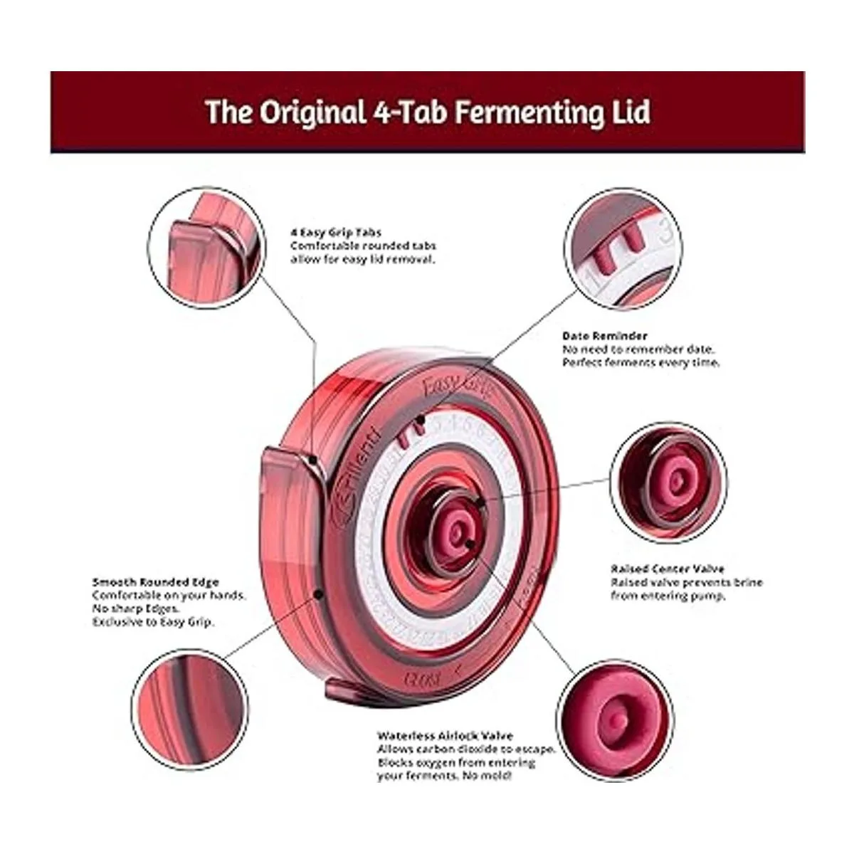 Tapas de fermentación para tarros de boca ancha. Kit de 4_2