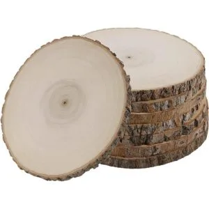 Sancodee 8 piezas de rebanadas de madera sin terminar_1