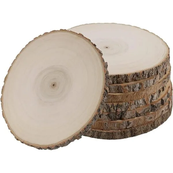 Sancodee 8 piezas de rebanadas de madera sin terminar_1
