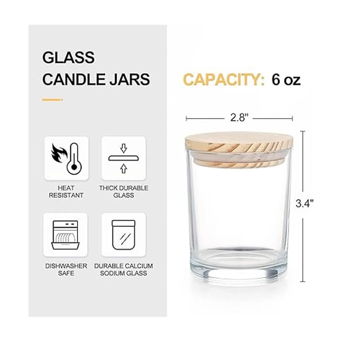 Showin 16 piezas frascos de vidrio grueso de 6 onzas con_3