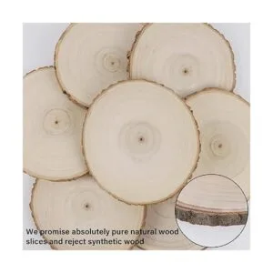 Sancodee 8 piezas de rebanadas de madera sin terminar_3