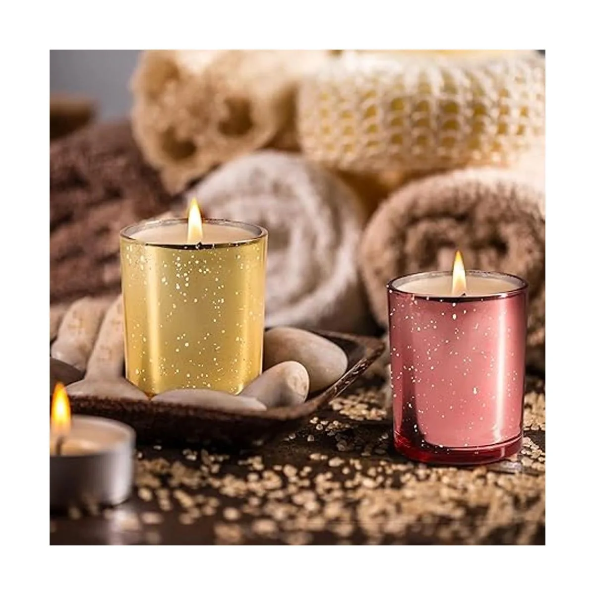 Showin 16 piezas frascos de vidrio grueso de 6 onzas con_6