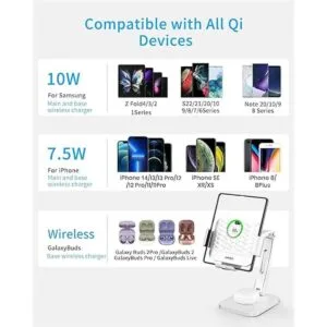 Wireless Charger Stand for Z Fold 432 ANPULES 3 Coils_5