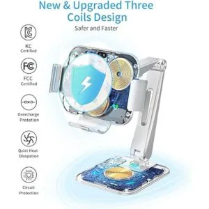 Wireless Charger Stand for Z Fold 432 ANPULES 3 Coils_4