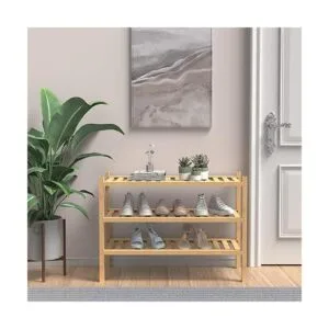 ROMGUAR CRAFT Zapatero de bambú de 3 niveles para entrada_2