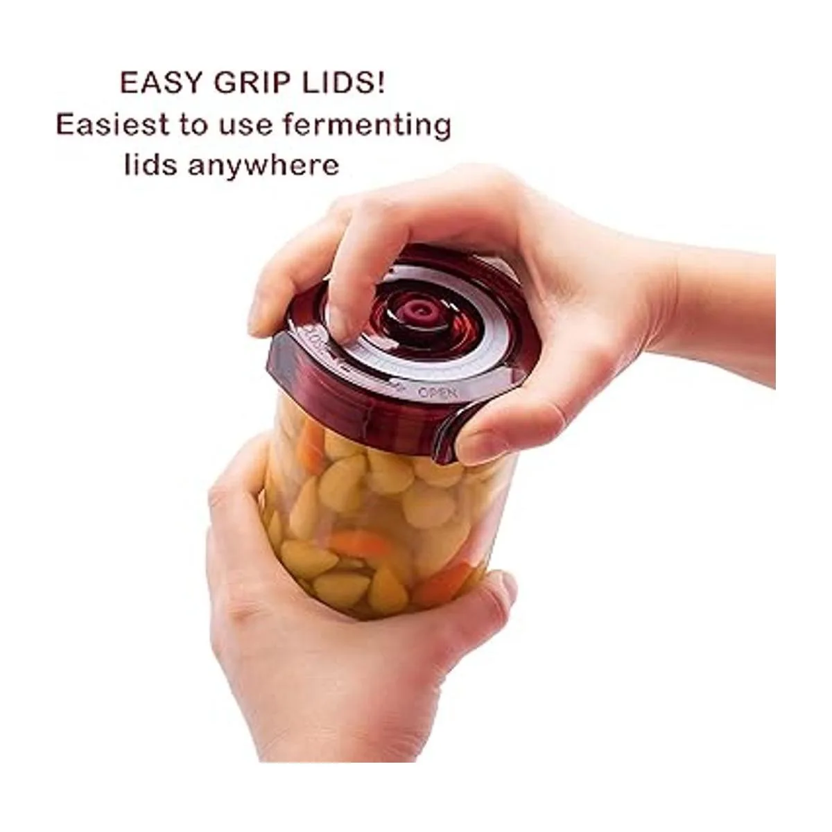 Tapas de fermentación para tarros de boca ancha. Kit de 4_5