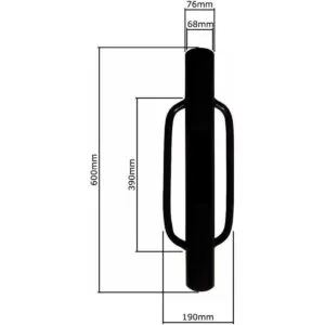 MTB Poste de valla con asa 12 libras de hierro negro_5