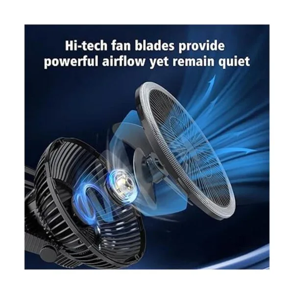 Ventilador recargable de 10000 mAh funciona con pilas_2
