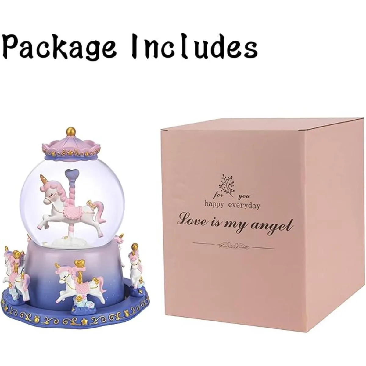 AiLiKaSic Caja de música de carrusel con luces LED que_6