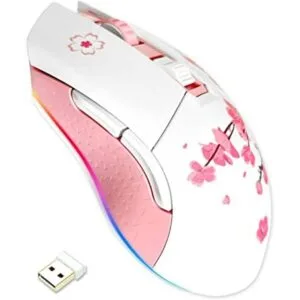 Sakura Mouse inalámbrico para juegos con cable DAREU_1