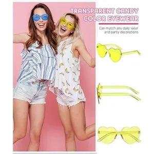 54 Pairs Heart Shaped Rimless Sunglasses Bulk Colored_7