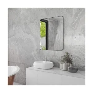 SNUGACE Espejo de tocador de baño negro mate para pared_6