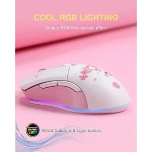 Sakura Mouse inalámbrico para juegos con cable DAREU_2