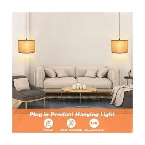 Lámpara colgante con enchufe luces colgantes con cable de_4