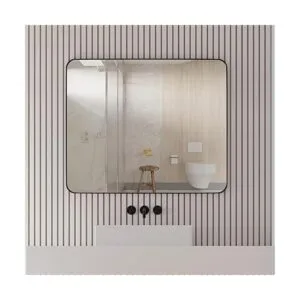 SNUGACE Espejo de tocador de baño negro mate para pared_4