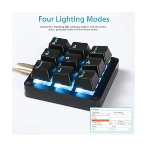 Koolertron Teclado mecánico macro de una mano teclado_6