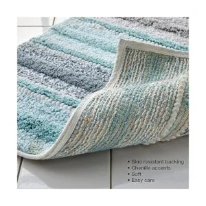 SKL Home Alfombra a rayas de agua 20 x 30 pulgadas verde_3