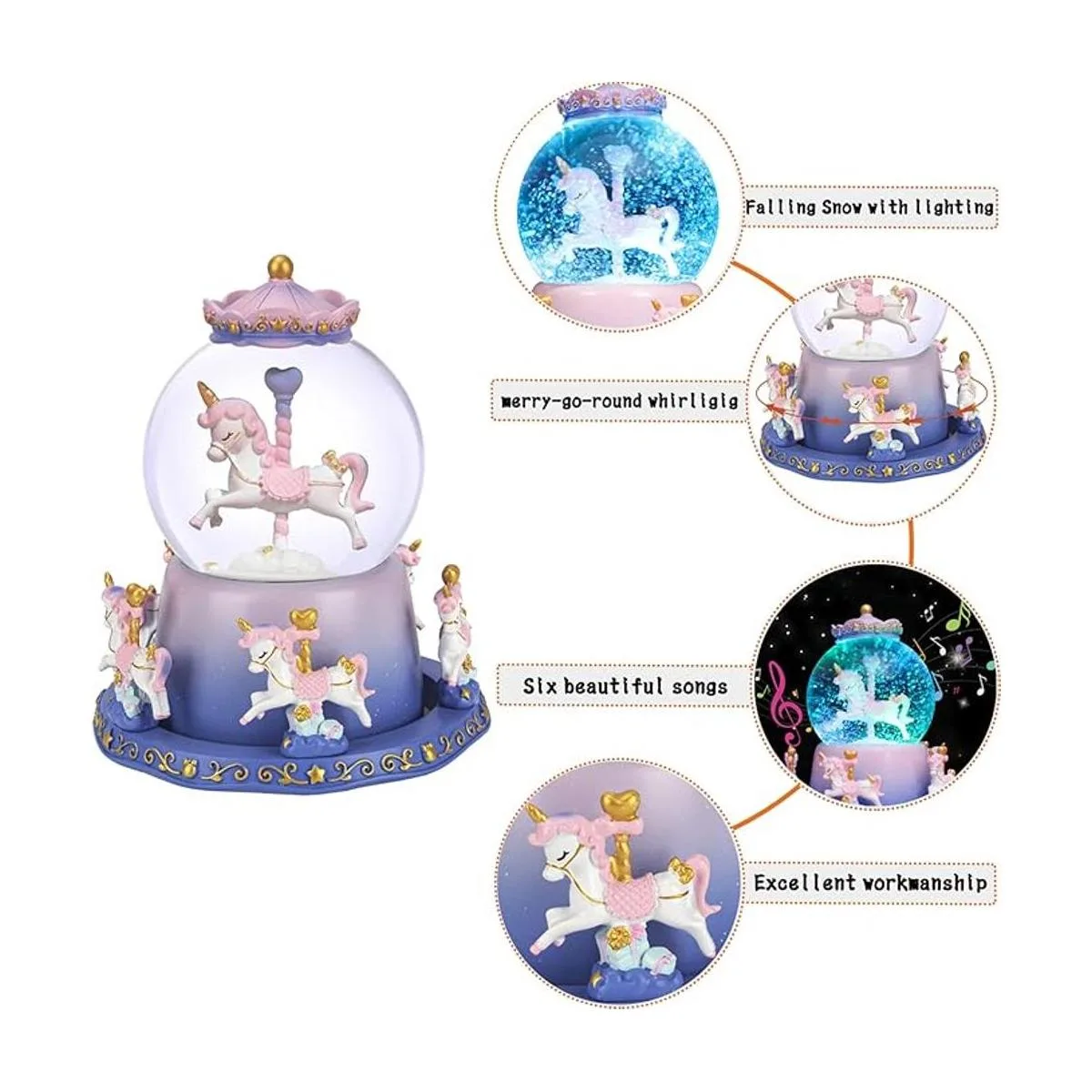 AiLiKaSic Caja de música de carrusel con luces LED que_3