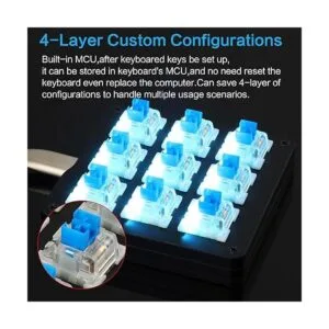 Koolertron Teclado mecánico macro de una mano teclado_5