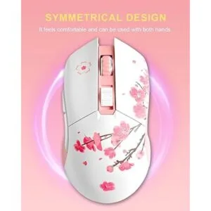 Sakura Mouse inalámbrico para juegos con cable DAREU_6