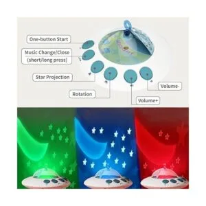 Eners Cuna móvil con música y luces móvil para cuna con_3