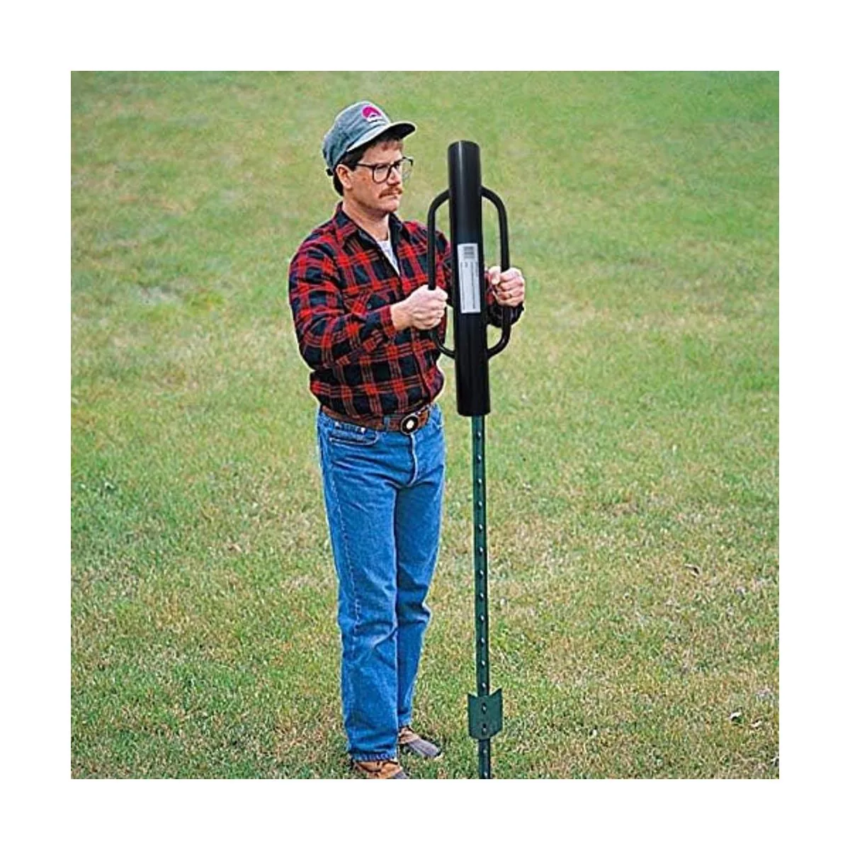 MTB Poste de valla con asa 12 libras de hierro negro_6