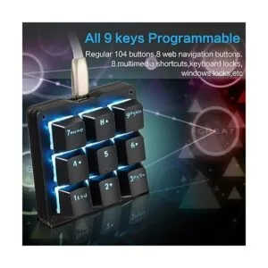 Koolertron Teclado mecánico macro de una mano teclado_4