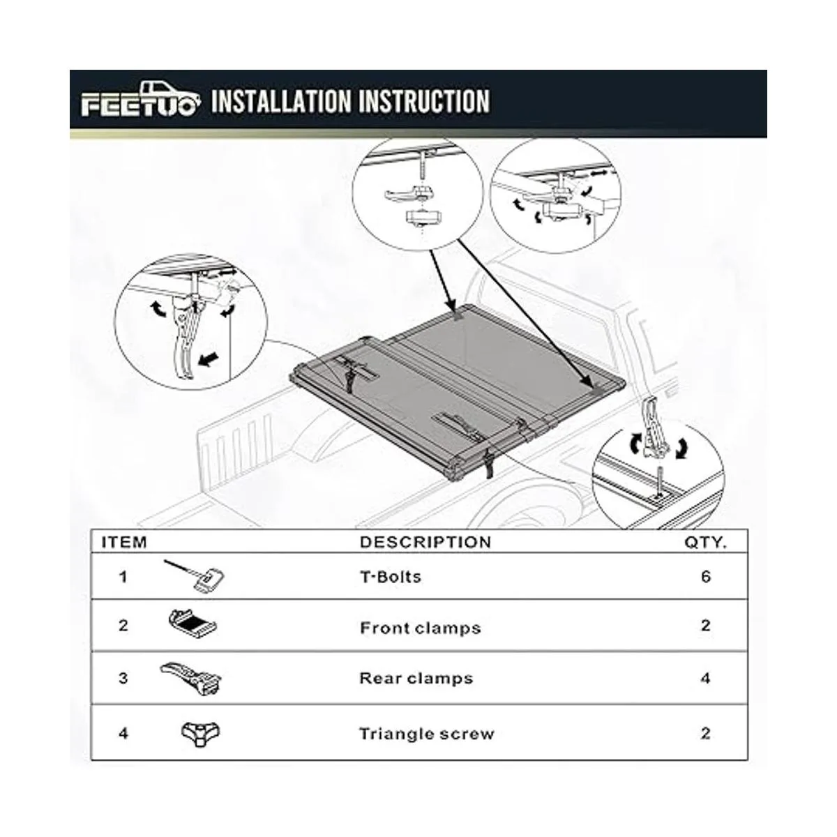 FeeTUO Piezas de repuesto universales para cubierta rígida_2