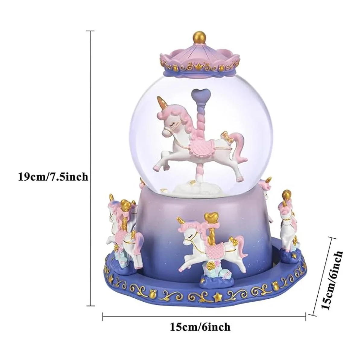 AiLiKaSic Caja de música de carrusel con luces LED que_4