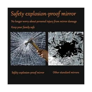 SNUGACE Espejo de tocador de baño negro mate para pared_5