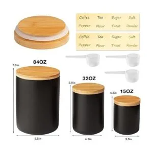 Recipientes de cocina con tapas de bambú juego de 3_2