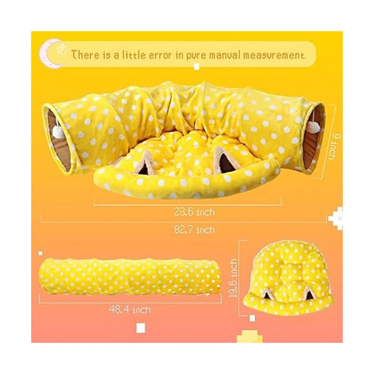 BWOGUE Cama de túnel de conejo 2 en 1 tubos de túnel de_2