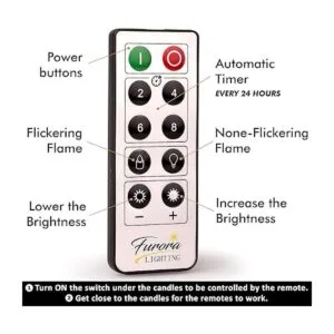 Furora LIGHTING Velas blancas con purpurina funcionan con_6