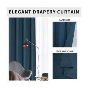 EasyGoing Cortina opaca de lino doble de lujo de 84_5