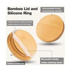 Recipientes de cocina con tapas de bambú juego de 3_4