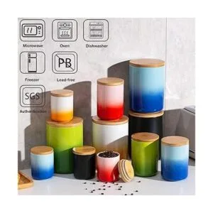 Recipientes de cocina con tapas de bambú juego de 3_5