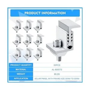 Zhengmy Abrazadera de extremo solar montaje en panel_7