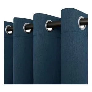 EasyGoing Cortina opaca de lino doble de lujo de 84_1