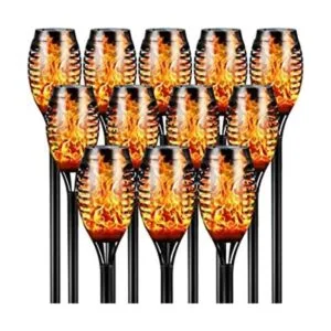 Otdair Solar Torch Lights with Flickering Flame 12 Packs_1