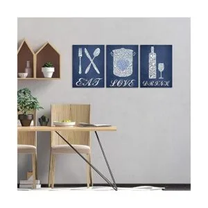 sechars 3 piezas de arte de pared de cocina letrero_2