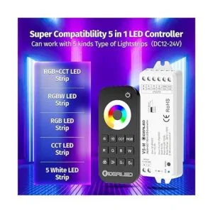 GIDEALED Controlador LED RGBCCT inalámbrico de 5 canales_2
