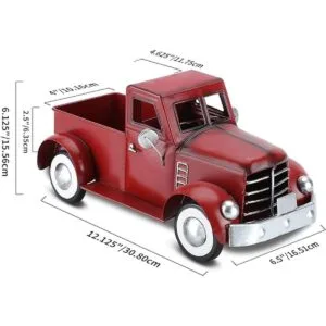 Decoración navideña de camión rojo decoraciones de metal_2