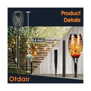 Otdair Solar Torch Lights with Flickering Flame 12 Packs_3