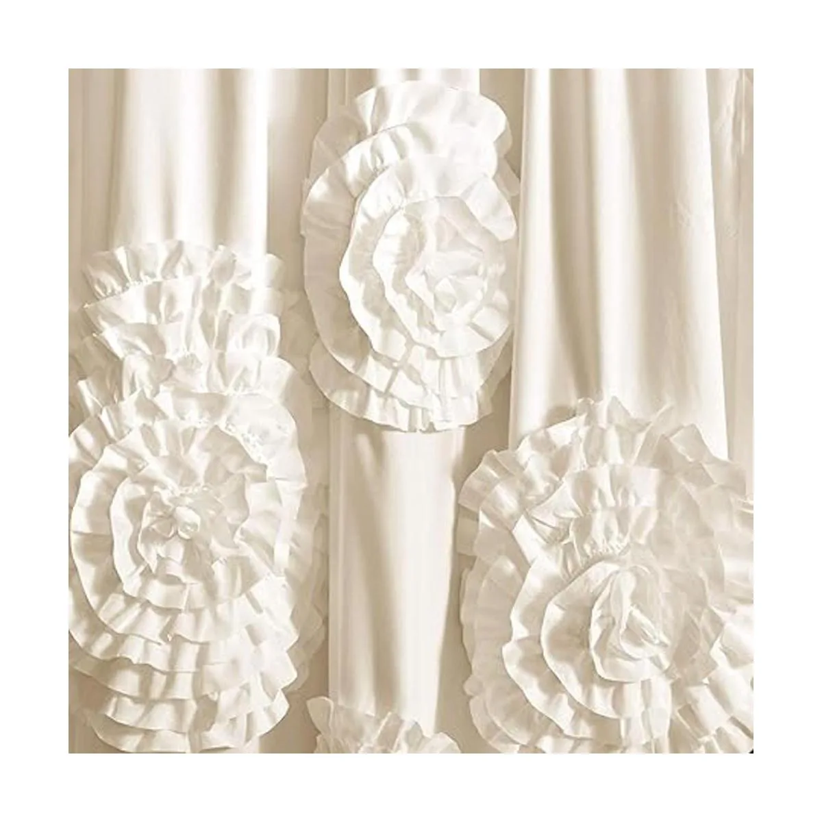 Lush Decor cortina de regadera Serena Poliéster Ivory_5