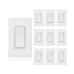 ELEGRP Interruptor de luz decorativa de 3 vías blanco mate_1